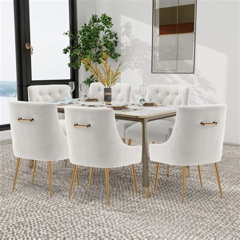 sexynar.com|SEYNAR Modern Dining Chairs Set of 6, Velvet Accent Chair。